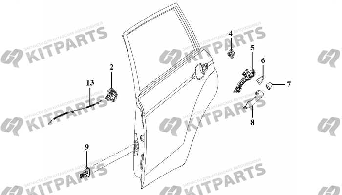 Ручка задней двери Lifan
